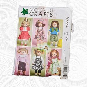 McCall's M5554 Pattern 18 Inch American Girl Doll Clothes Evening Gown Dress Hat
